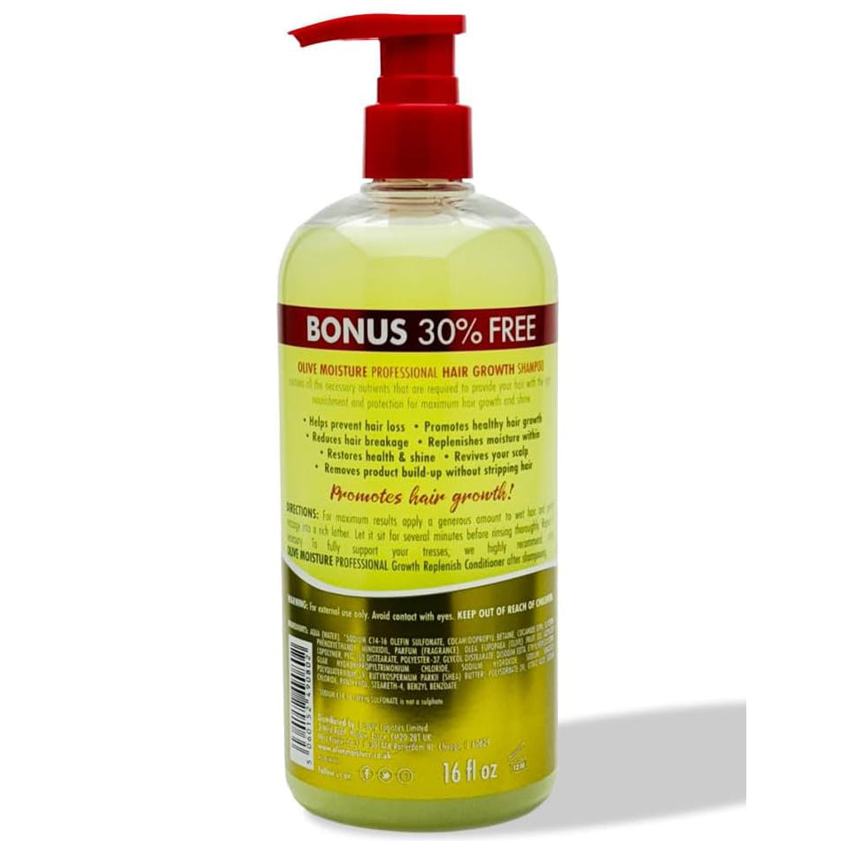 Olive Moisture Hair Growth Shampoo for Thicker, Stronger Hair 16 oz