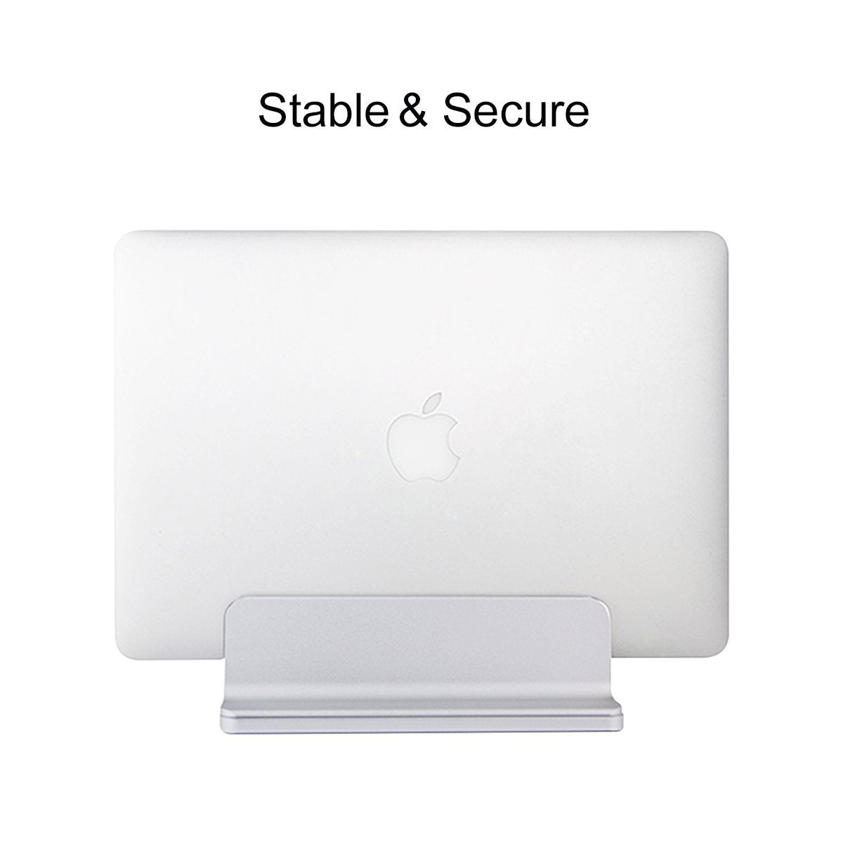 MOSISO Vertical Laptop Stand, Adjustable Aluminum Alloy Holder, Silver