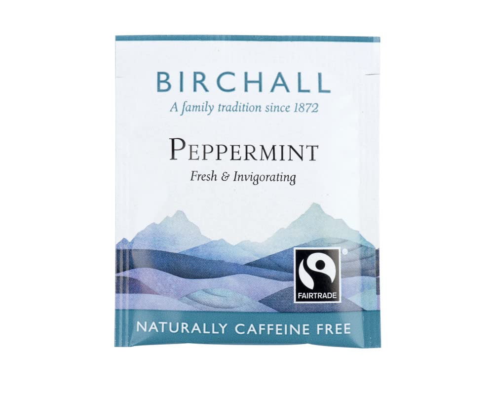 Birchall Tea Bags Peppermint Tea Gift Set, Experience the Cool and Crisp Flavors of Peppermint Leaves Tea, Box of 250 Enveloped Plant-Based Tea Bags