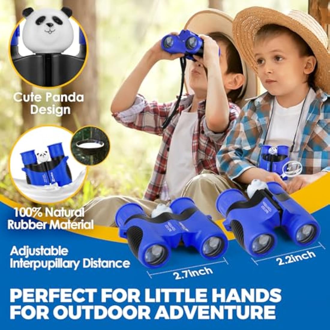 Binoculars for Kids 8x21 High-Resolution Real Optics with Magnifying Glass & Whistle Compass, Kids Binoculars for 3-12 Years Boys and Girls, Best Kids Toys for Outdoor Bird Watching, Hiking, Travel