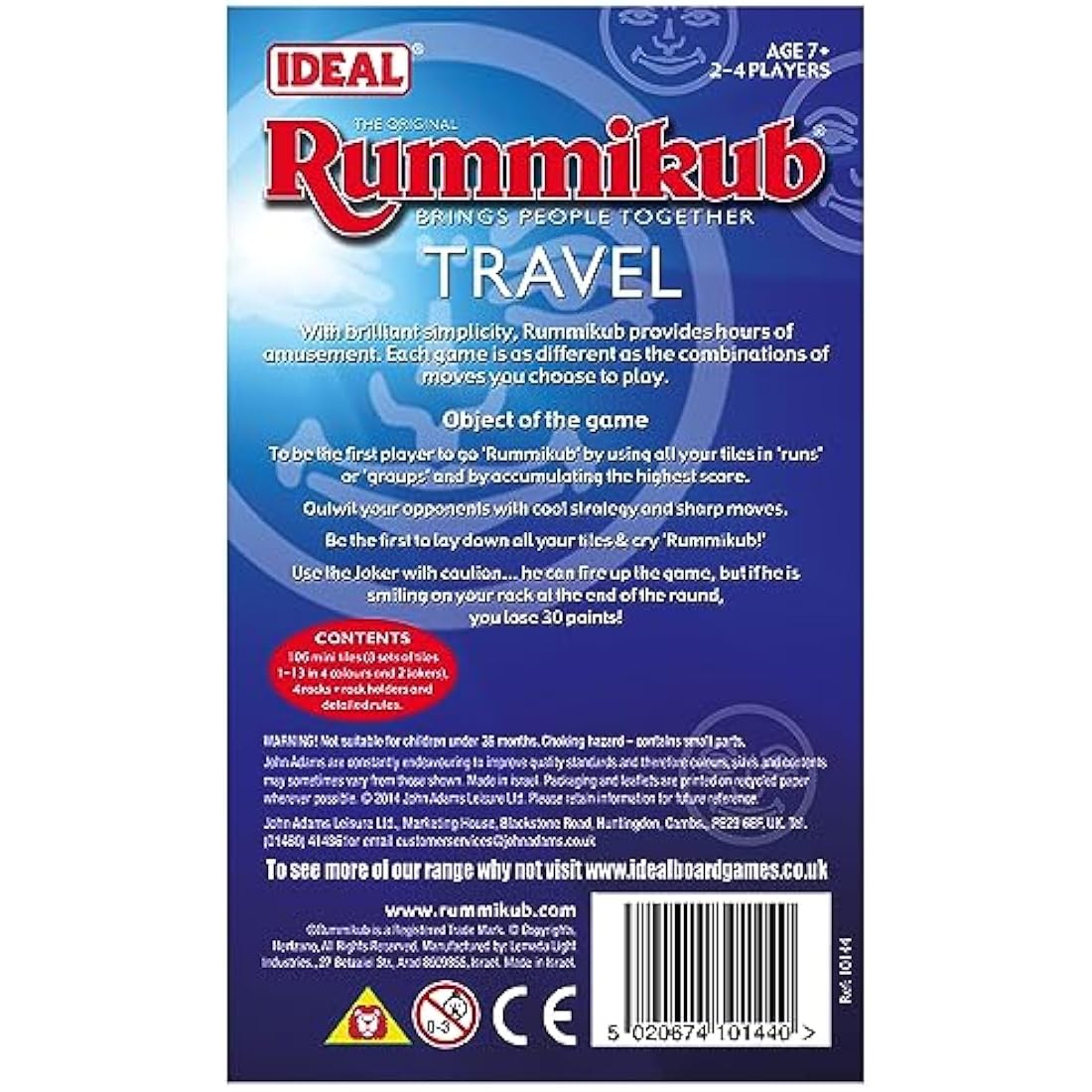 Rummikub IDEAL Travel game: Brings people together | Family Strategy Games | For 2-4 Players | Ages 7+