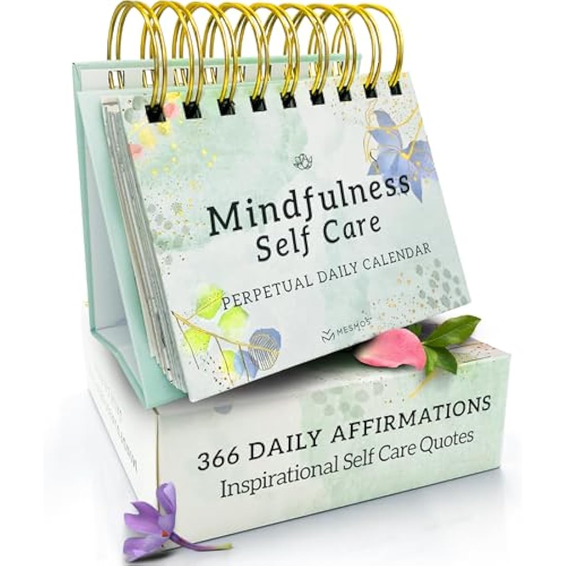 MESMOS 366 Daily Self Care Quotes Mindfulness Perpetual Calendar, Cute Office Desk Decor Women, Desk Decorations Accessories for Women Office, Motivational & Inspirational Teacher Appreciation Gifts