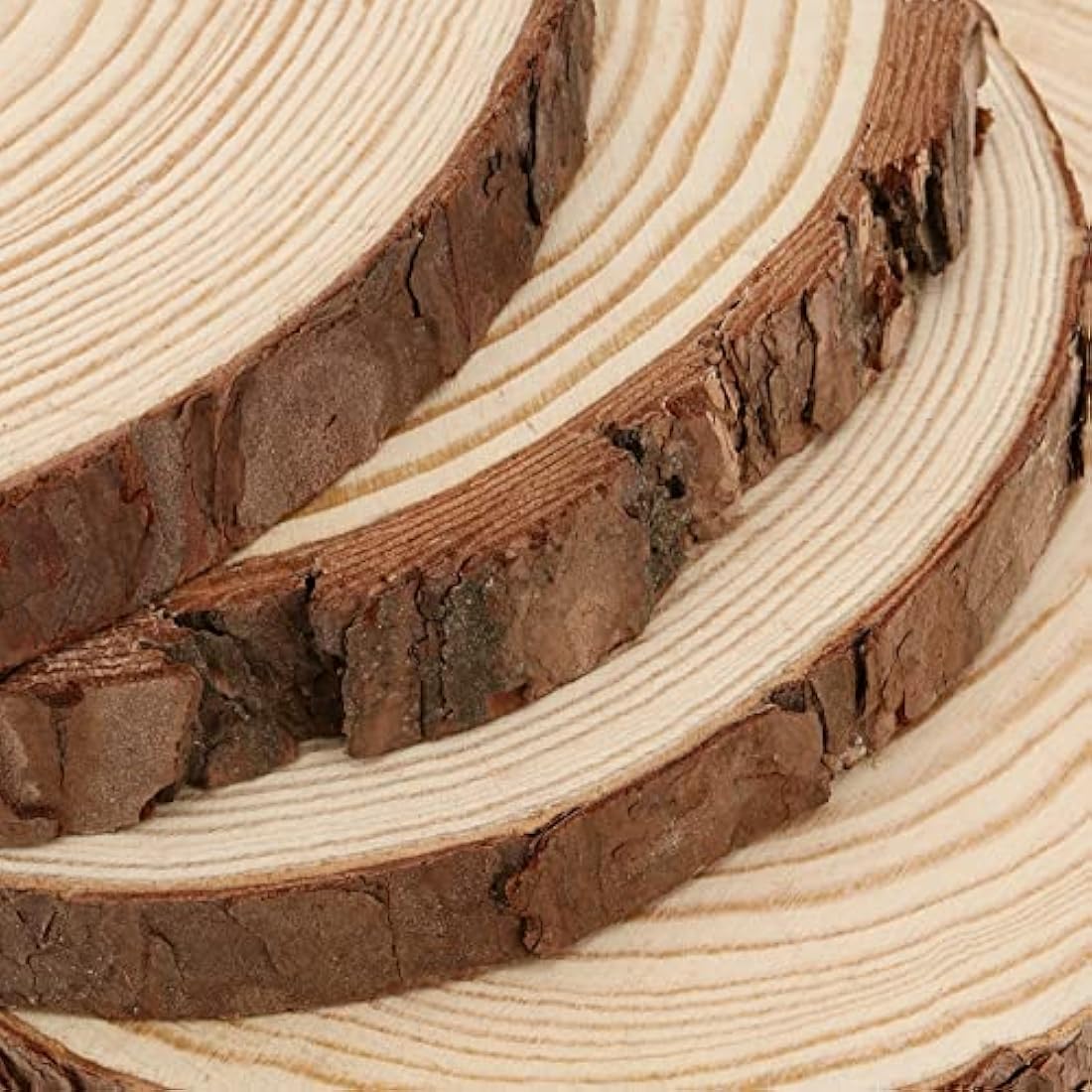 MUKLEI 10 PCS 18-20cm Natural Wood Slices, No Hole Wooden Log Slices, Unfinished Log Wooden Circles Wood Discs for Arts, DIY Crafts, Christmas Ornaments, Wedding Decoration, Wood Coasters