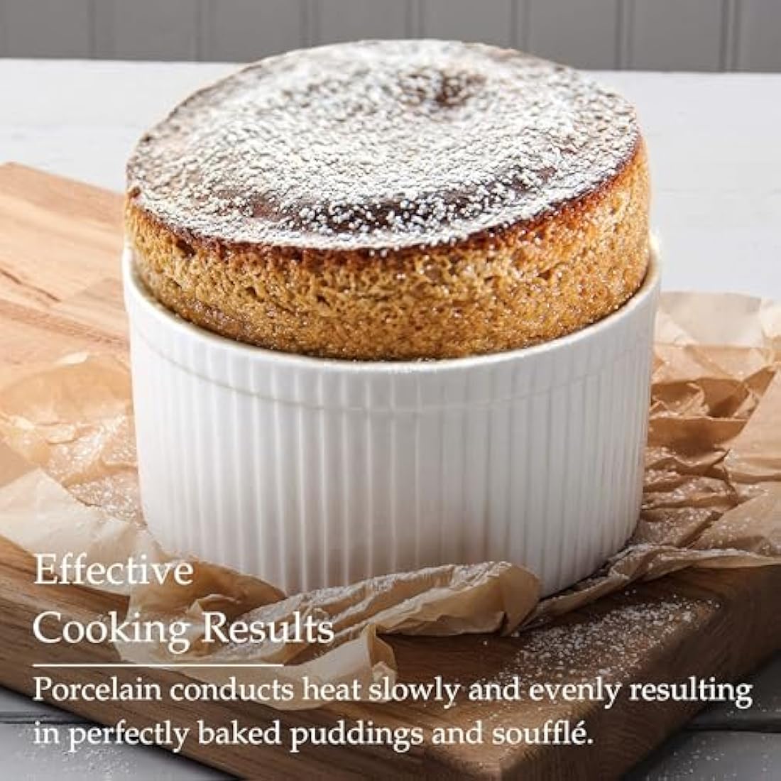 WM Bartleet & Sons 1750 T178 Traditional Porcelain Professional Soufflé Dish, 18cm Diameter, 1.6 LTR Capacity – White