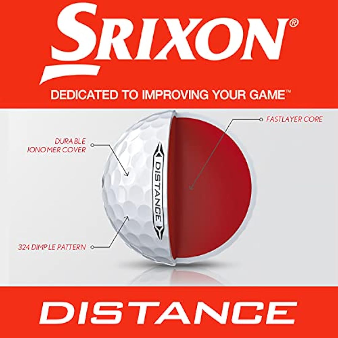 Srixon Distance 10 (NEW MODEL) - Dozen Golf Balls - High Velocity and Responsive Feel - Resistant and Durable - Premium Golf Accessories and Golf Gifts