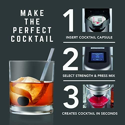 Bartesian Cocktail Making Machine - Automatic Mixology Home Bar Cocktails Mixing Maker - Push Button Pre Mixed Drink Capsule Dispenser Shaker for Margarita, Old Fashioned, Martini, Daiquiri & More