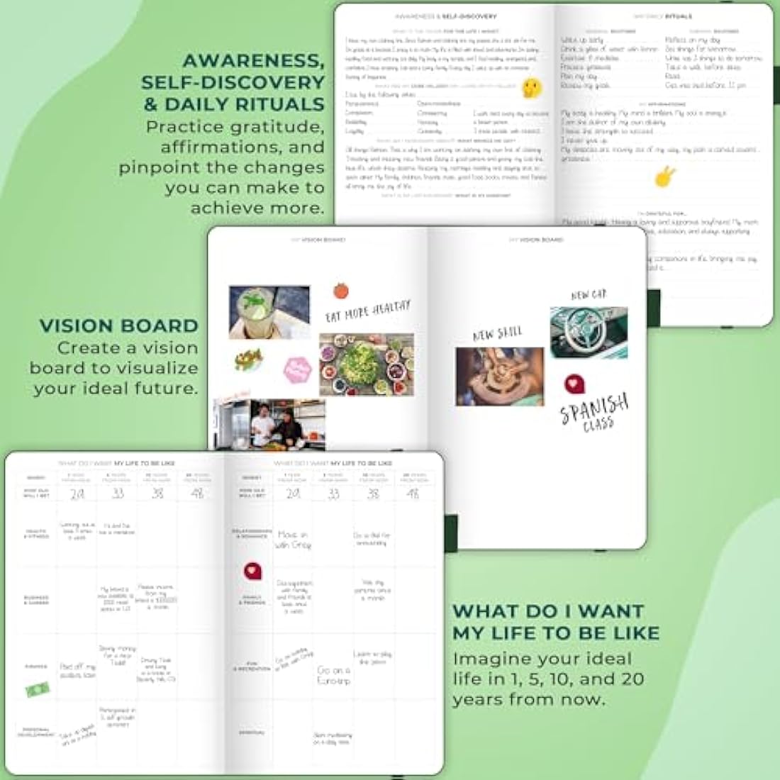 Clever Fox Planner Schedule – Undated Weekly & Monthly Life Planner with Time Slots, Appointment Book & Daily Organizer, A5 (Forest Green)