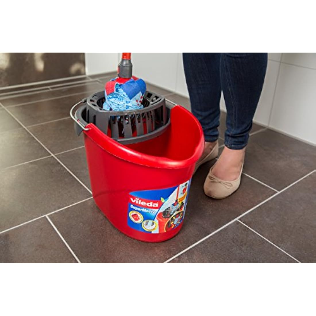Vileda SuperMocio 3Action XL Mop Refill - Pack of 2 - Fits all SuperMocio Mops- Authentic Vileda Mop Head Replacement - Machine Washable - Advanced Microfibre Technology