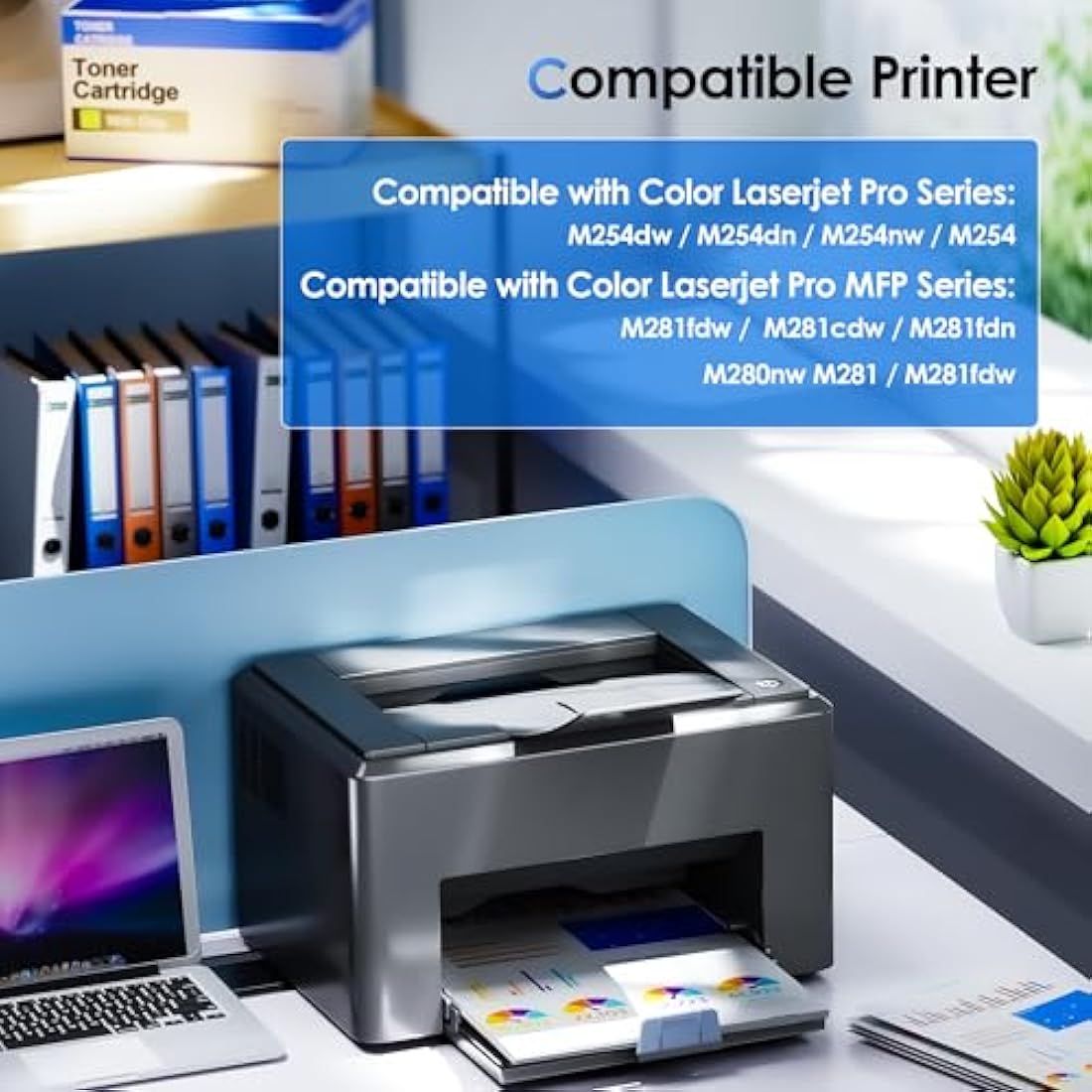 NOGIVY 203X CF540X Toner Cartridges Replacement for HP 203A 203X Compatible with Color Laserjet Pro MFP M281fdw M254dw M281fdn M280nw M254nw M254dn M281cdw (1Black 1Cyan 1Yellow 1Magenta, 4-Pack)