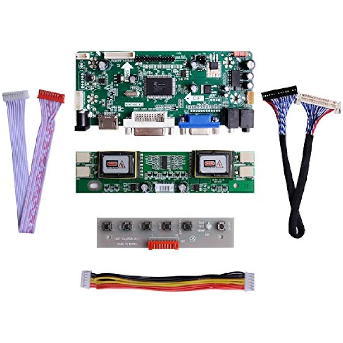 Owootecc NT68676 HDMI VGA DVI Arcade Audio Input LCD Controller Driver Board For HSD190MEN4 M170EN06 M170EG01 17" 19" 1280x1024 4CCFL 30Pin LCD Panel, Fit for Arcade1Up Monitor