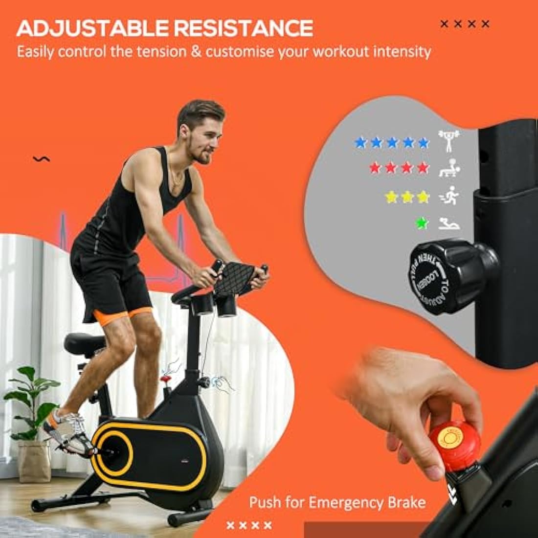 SPORTNOW Exercise Bike, Magnetic Indoor Cycling Bike, 264lbs Weight Capacity Stationary Bike, with Silent Flywheel, LCD Display, Bottle/Tablet Holder, Comfortable Seat, for Home Cardio Workout