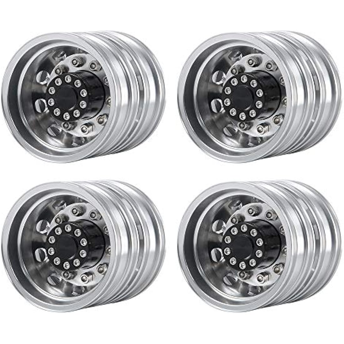 AXspeed Pack of 4 Metal Rear Wheel Rims for 1/14 RC Tamiya Tractor Climbing Trailer