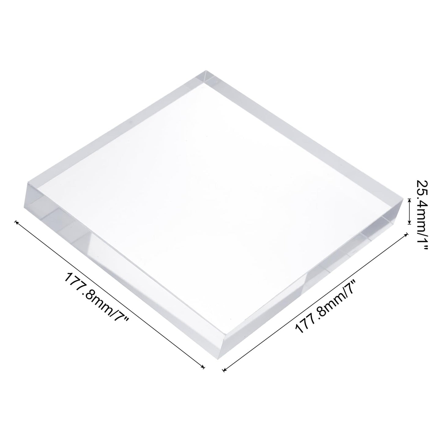 sourcing map Acrylic Square Display Blocks, 177.8 x 177.8 mm/7" x 7" Clear Jewelry Display Base Polished Cube Riser Stand Display Holder Base for