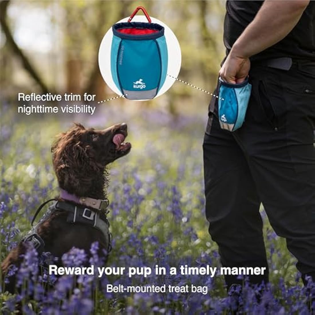 Kurgo Go Stuff-It Dog Treat Bag, Hands-Free Treat Pouch, Training Treat Pouch