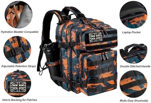 LHI Tactical Military Backpack for Men and Women 25L/35L Army Assault Pack Bag Small Rucksack with Bottle Holder