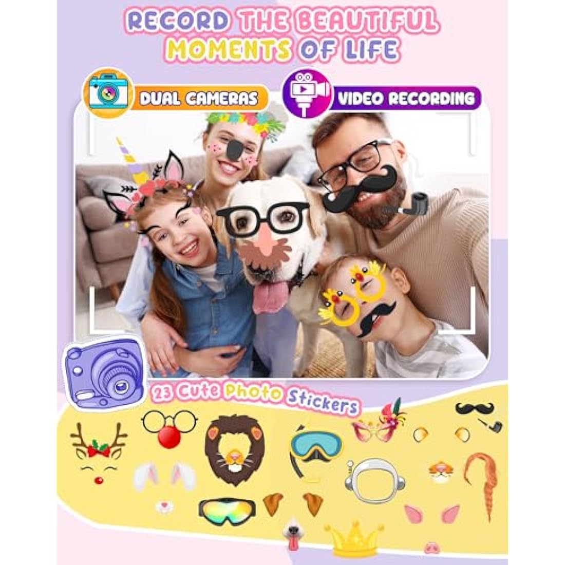 UCIDCI Kids Smart Phone Toys for Girls Ages 3-7 with Dual Camera - Toddler Phone Toys with Learning Games, Travel Toys with MP3 Music Player for Christmas, Birthday Gifts for 3 4 5 6 7 Year Old Boys