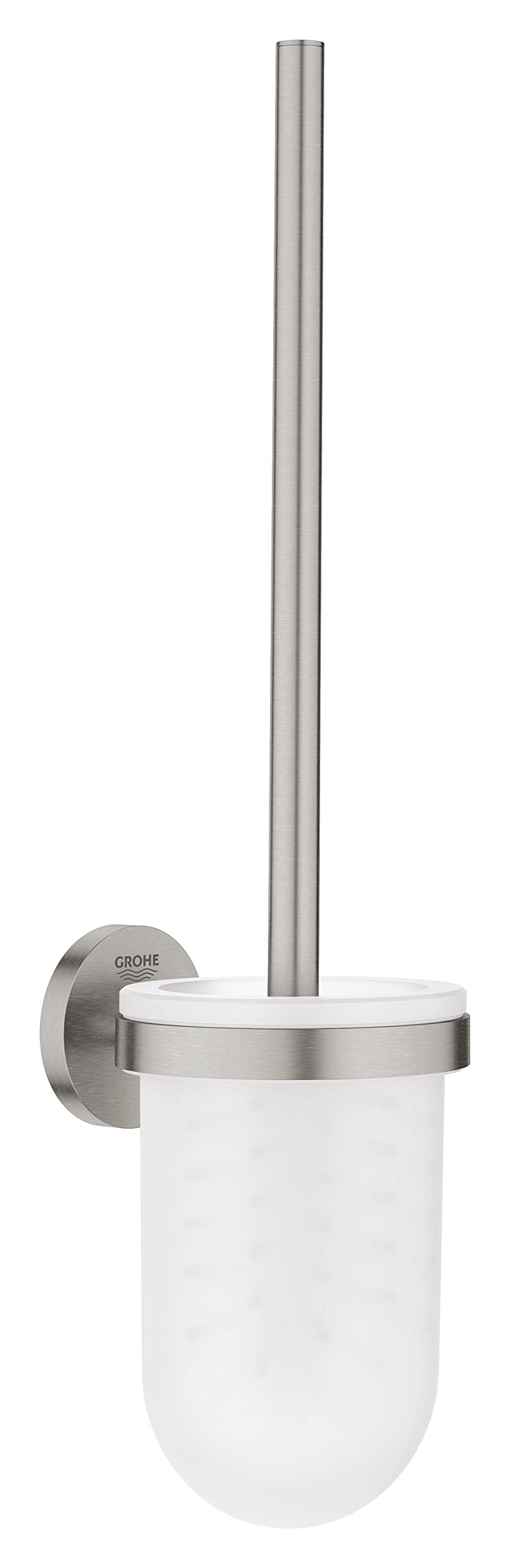 GROHE Start QuickFix Toilet Brush Set (Metal and Glass, Wall Mounted Concealed Fastening, Including Screws and Dowels, Easy to Fit with GROHE