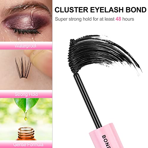 Lash Bond and Seal, Cluster Eyelash Glue for Individual Cluster DIY Eyelash Extensions, Super Strong Hold Cluster Lash Adhesive, Waterproof, Latex Free, Mascara Wand Glue (Lash Bond and Seal)