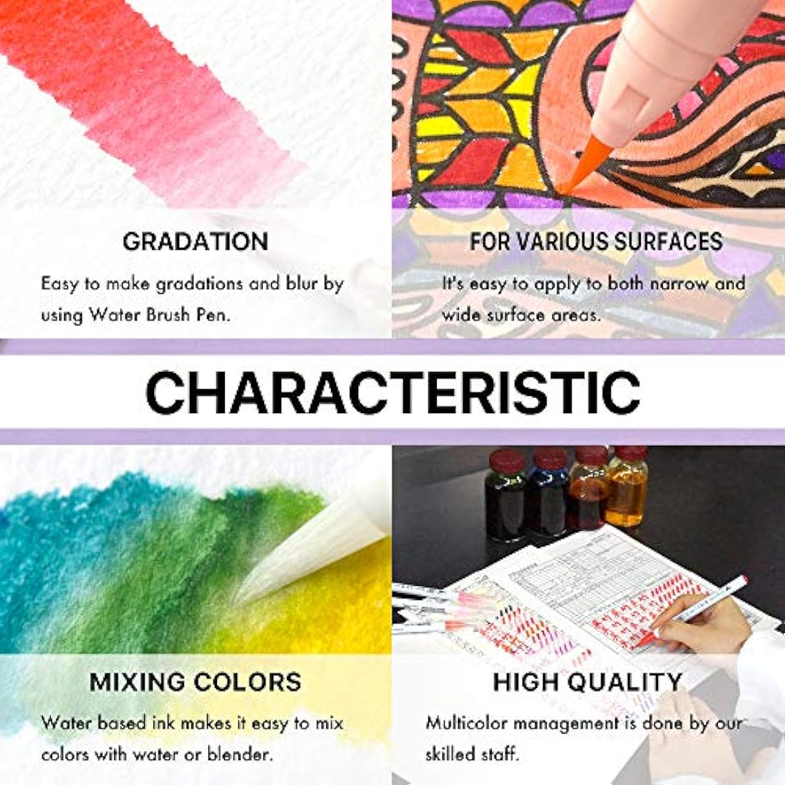 Kuretake Clean Color Real Brush Watercolour Brush Pens (Set Of 36 Colours)
