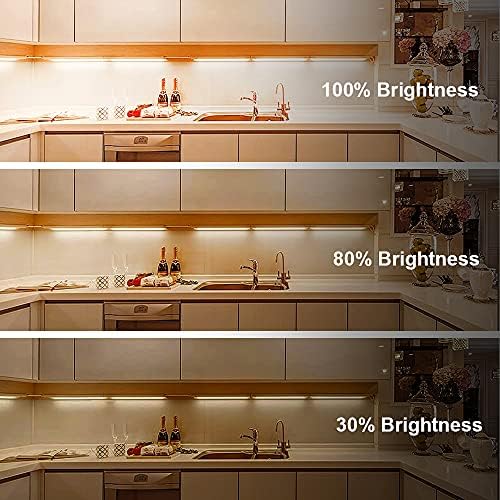LAMPAOUS Dimmable LED Under Cabinet Lights, 24W 1920LM Warm White Under Cabinet Kitchen Lights, Ultra Thin LED Light Bar for Kitchen Shelf, Closet, Wardrobe, Under Cupboard Lighting, 6 Pack