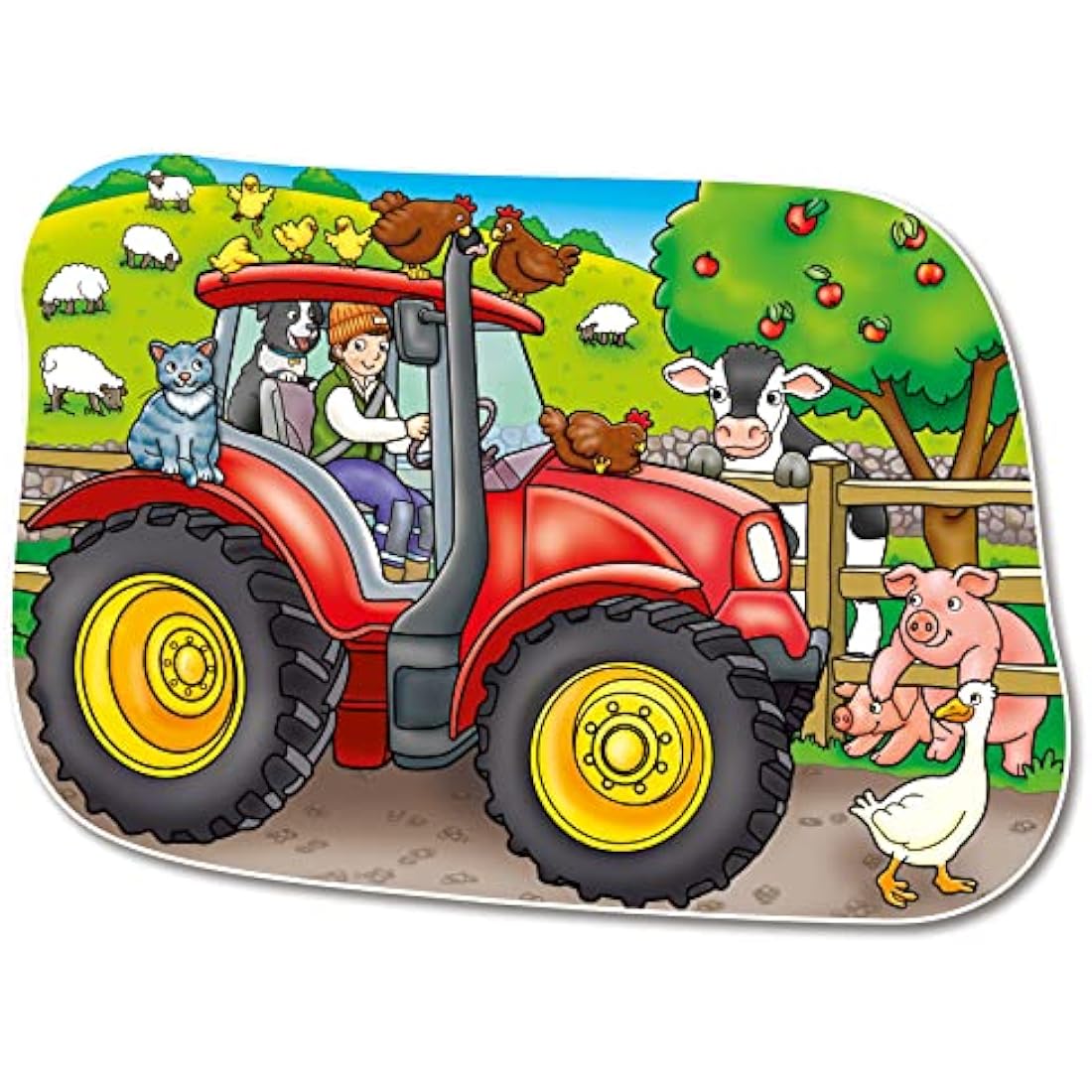 Orchard Toys Big Tractor Jigsaw Puzzle, 25-Piece Farm Themed Shaped Puzzle For Ages 3-6, Includes Poster, Perfect Party Gift