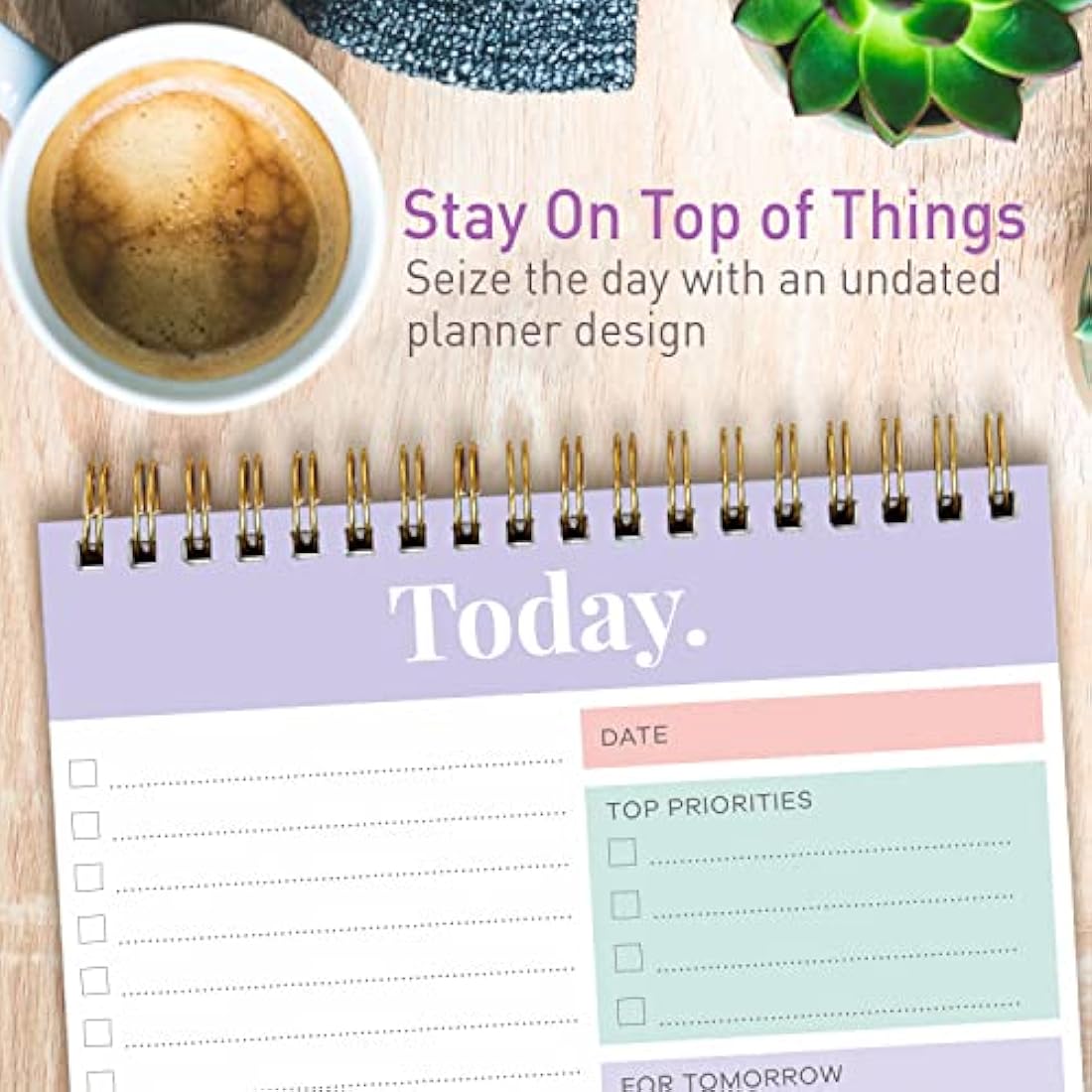 SWEETZER & ORANGE S&O Daily Planner Notepad for Productivity - 52 Page Every Day To Do Logbook- Undated Guide and Organizer - Routine work List Journal- Coiled Regular Task pad - MAUVE