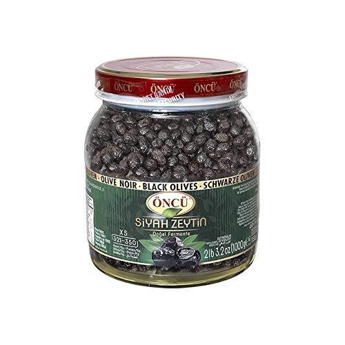 Black Olives - [1x 1000g ] | Naturally Pickled Turkish Black Olives | Do?al Siyah Zeytin | Brand: Oncu
