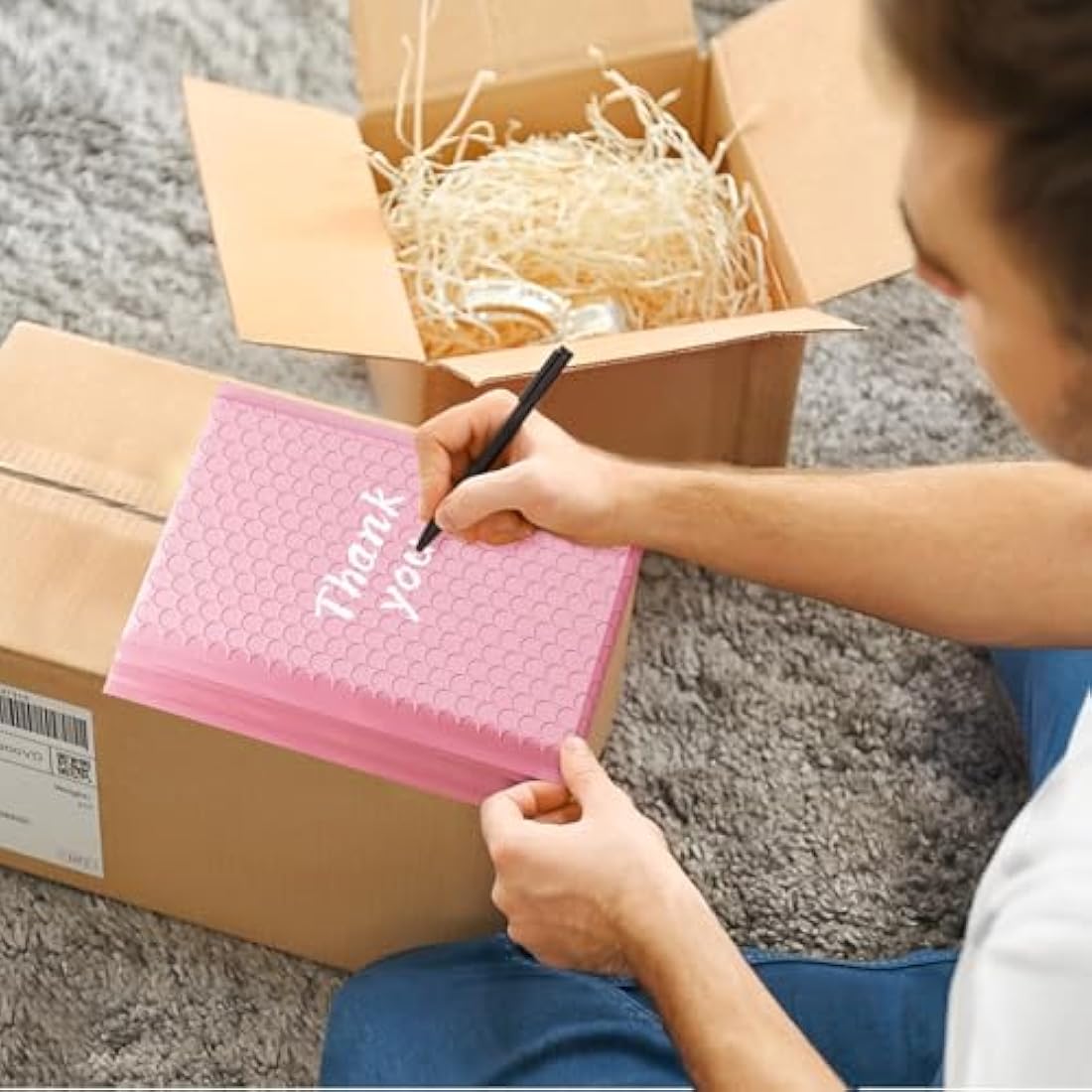 Switory 50Pcs Padded Envelopes, A5 Bubble Mailers Packaging Bags 6x9 Bubble Lined Poly Mailer Self Seal for Shipping/Packaging/Mailing, Pale Pink