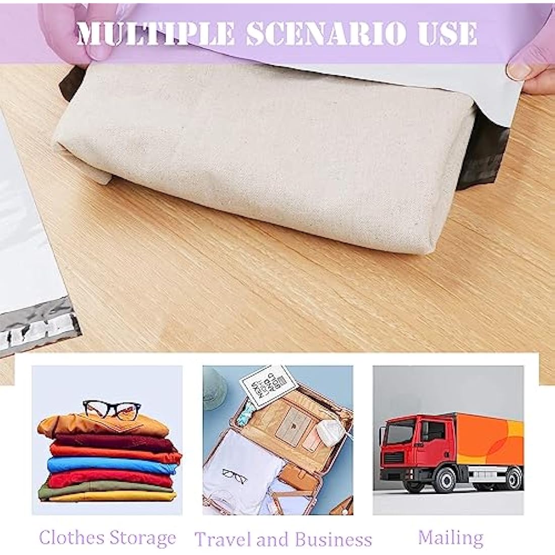 50pc 28x42cm Purple Vinted Postage Bags Mailing Bags for Clothes,Mailing Poly Postal Self Seal Bags,Parcel Shipping Bags Strong Packaging Bag Delivery Bags Plastic Envelopes for Posting Clothes Parcel