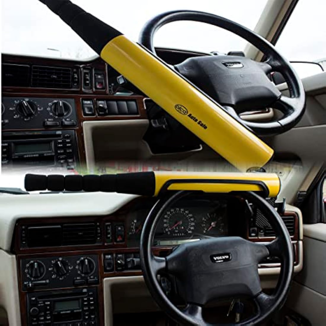 Car Van Motorhome Steering Wheel Lock Anti-Theft Baseball bat Heavy Duty Security clamp 2 Keys ALCA A303000