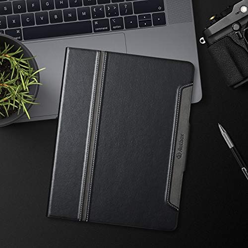 Antbox Case for iPad Air 13 Inch 2025 M3/2024 M2, Built-in Pencil Holder, Fully Supports Pencil Pro and Pencil (USB-C), Auto Sleep/Wake Function PU Leather iPad Air 13'' Cover (Black)