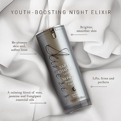 Sarah Chapman Skinesis Overnight Facial Elixir Face Oil, 15ml – Re-Plumps Skin, Softens Lines, with Vitamins A & C to Rejuvenate & Brighten