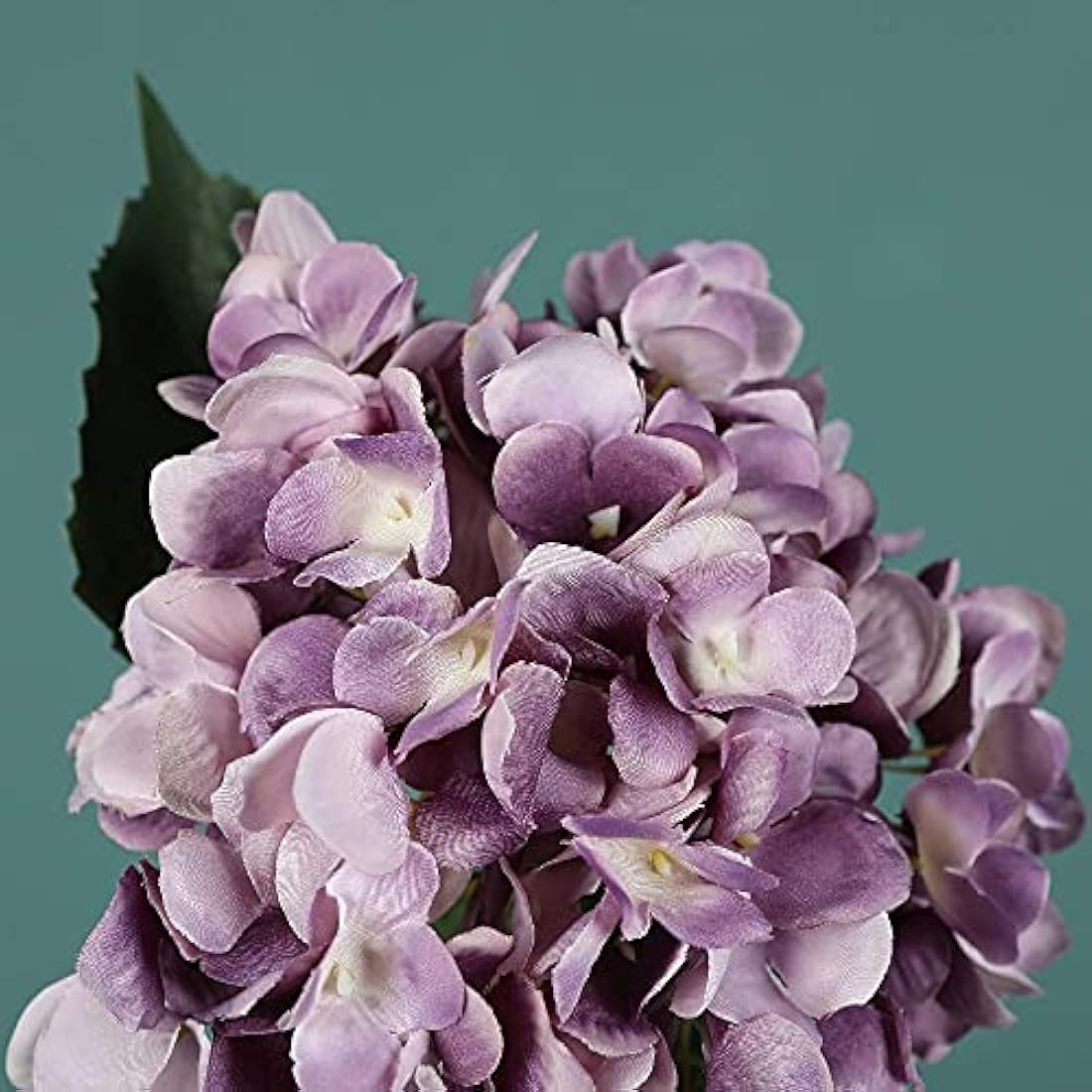 Kisflower 6Pcs Silk Hydrangea Artificial Flowers Realistic Hydrangea Flowers Bouquet for Wedding Party Office Home Decor (Purple)