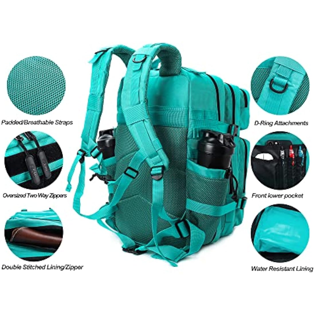 LHI Military Tactical Backpack for Men and Women 45L Large waterproof Rucksack for School, Hiking, Trekking, Hunting