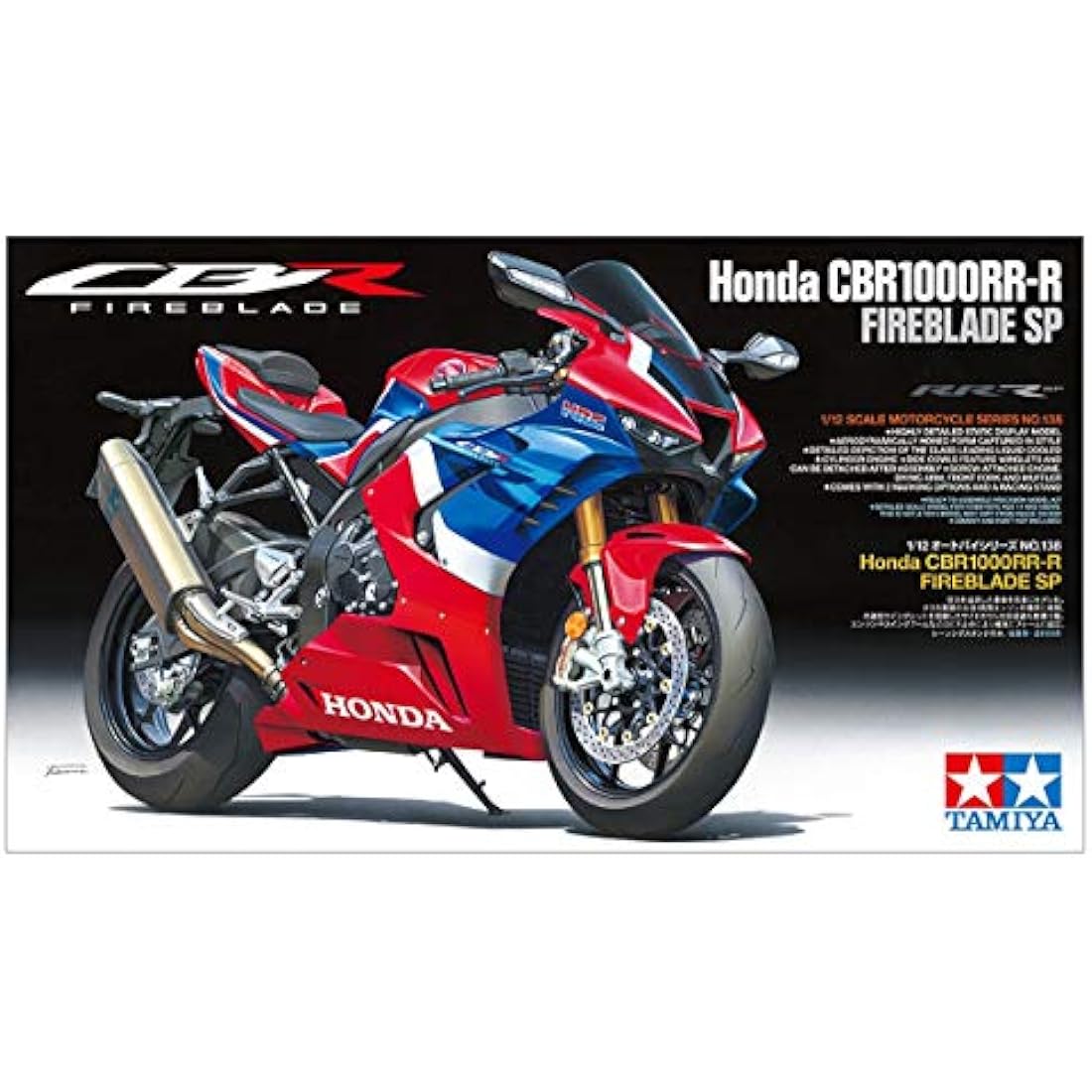 Tamiya 14138 300014138 1:12, Honda CBR 1000-RR-R Fireblade SP, Faithful Replica, Model Making, Plastic Kit, Hobby, Glueing, Model Kit, Assembling, Unpainted