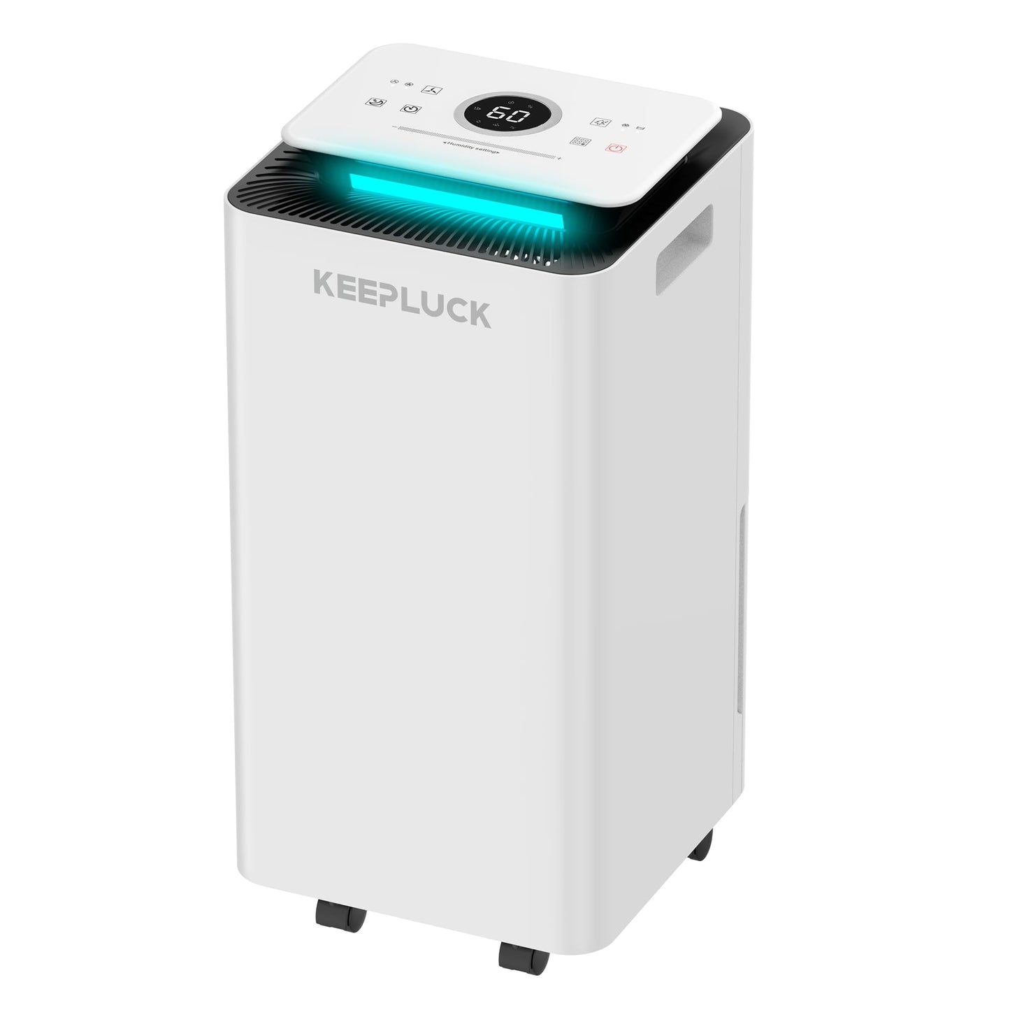 KEEPLUCK12L/day Dehumidifiers for Home, Dehumidifier with Laundry Drying,Digital Humidity Display, Sleep Mode, Continuous Drainage,Dust Filter and 24