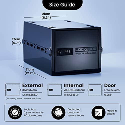 Lockabox One Jet | Premium Lockable Storage Box | 10 Litre Combination Lock Box For Food, Medicine & Home Safety | BPA-Safe