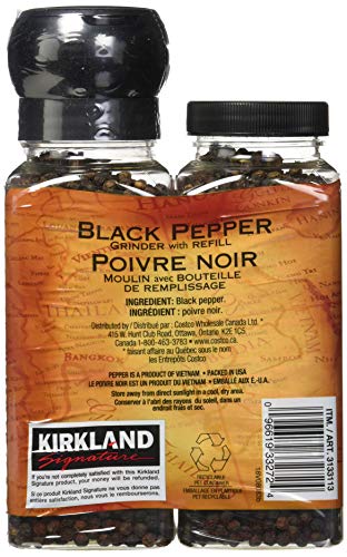 Kirkland Signature Black Pepper Adjustable Grinder with Refill 357 g, COST1250139
