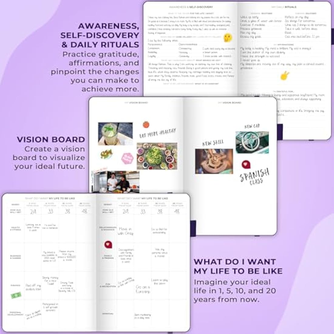 Clever Fox Planner Schedule – Undated Weekly & Monthly Life Planner with Time Slots, Appointment Book & Daily Organizer, A5 (Purple)