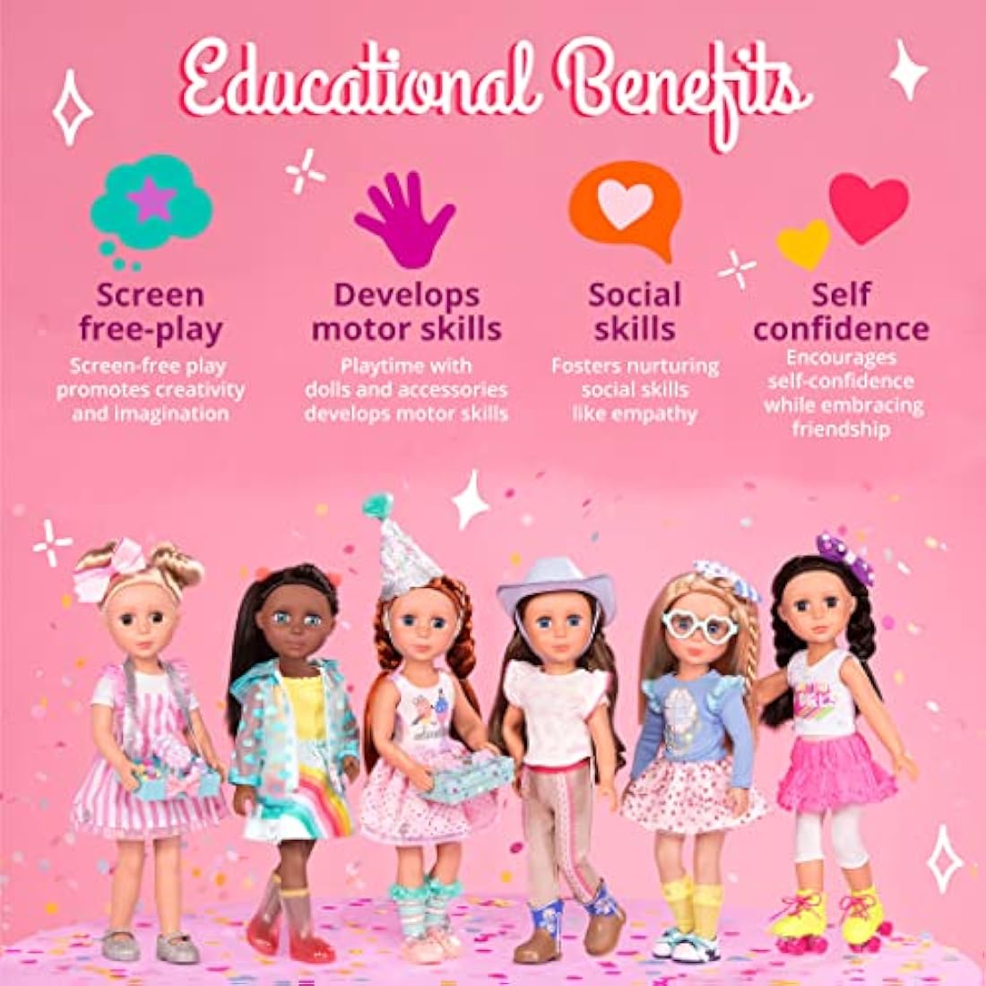 Glitter Girls – 14-Inch Poseable Doll & Purple Convertible Car – Rolling Wheels, Opening Doors, Trunk & Interior Storage – Toys, Clothes, and Accessories for 3+ Years - Candice & Car