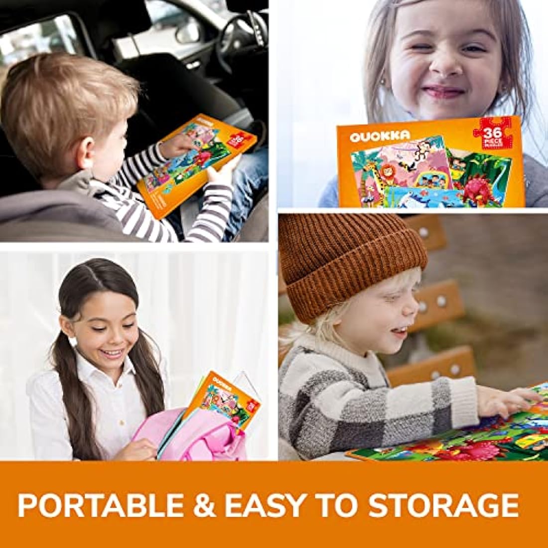 QUOKKA Magnetic Puzzles for 2 3 Year Olds - Travel Games for Kids Age 4 5 - Travel Toys for Toddlers on Plane Car Ride - 36 pc Jigsaw Animal Games For 3 year olds - Plane Activities For Kids
