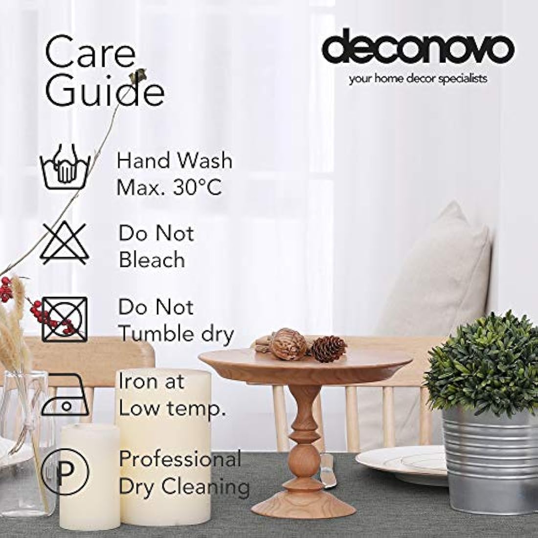Deconovo Faux Linen Square Water Resistant Table Cloth for Dinning Table 59x59in(150x150cm) Grey
