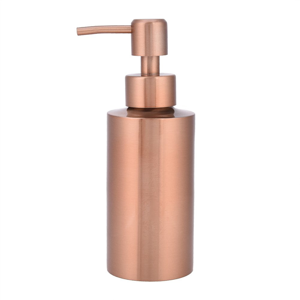 Haofy Dish Soap Dispenser Copper 304 Stainless Steel Rose Gold Soap Bottle, Kitchen Bathroom Countertop hand Pump Liquid Soap Bottle(250ml)