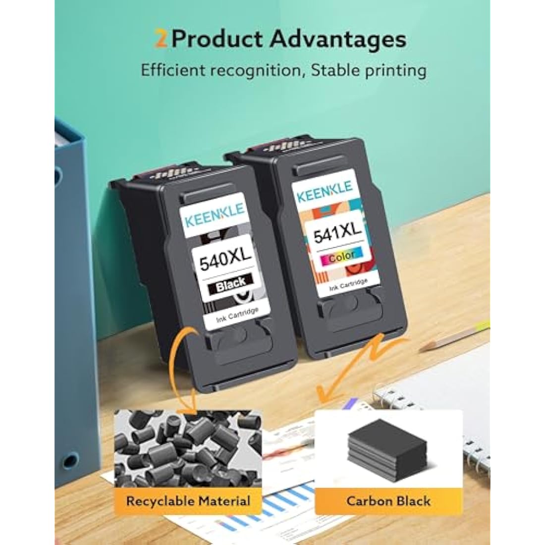 PG-540XL CL-541XL Remanufactured Ink Cartridge for Canon 540 and 541 XL PG-540 CL-541 for Pixma MG3650 MG4250 MG3500 MG3600 MG3100 MG3150 MG3200 MG3250 MG3500 MG3100 MG3150 50 MX3 75 (Black+Color)