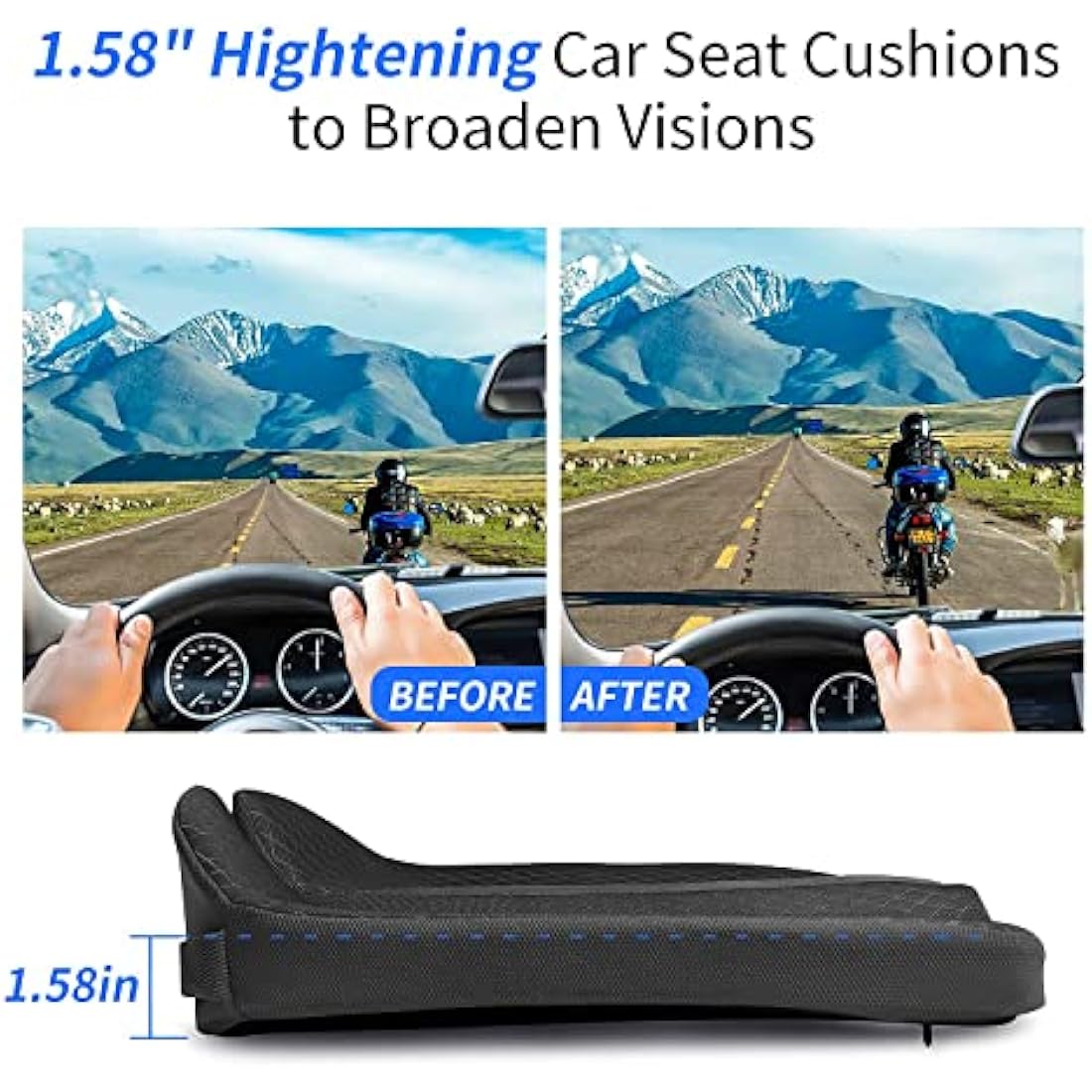 Seat Cushion for Car and Truck Driver Seat Office Chair Wheelchairs Orthopedic Ergonomic Memory Foam Coccyx Seat Sciatica Cushion for Tailbone Sciatica Relief Hemorrhoid Car Seat Pad
