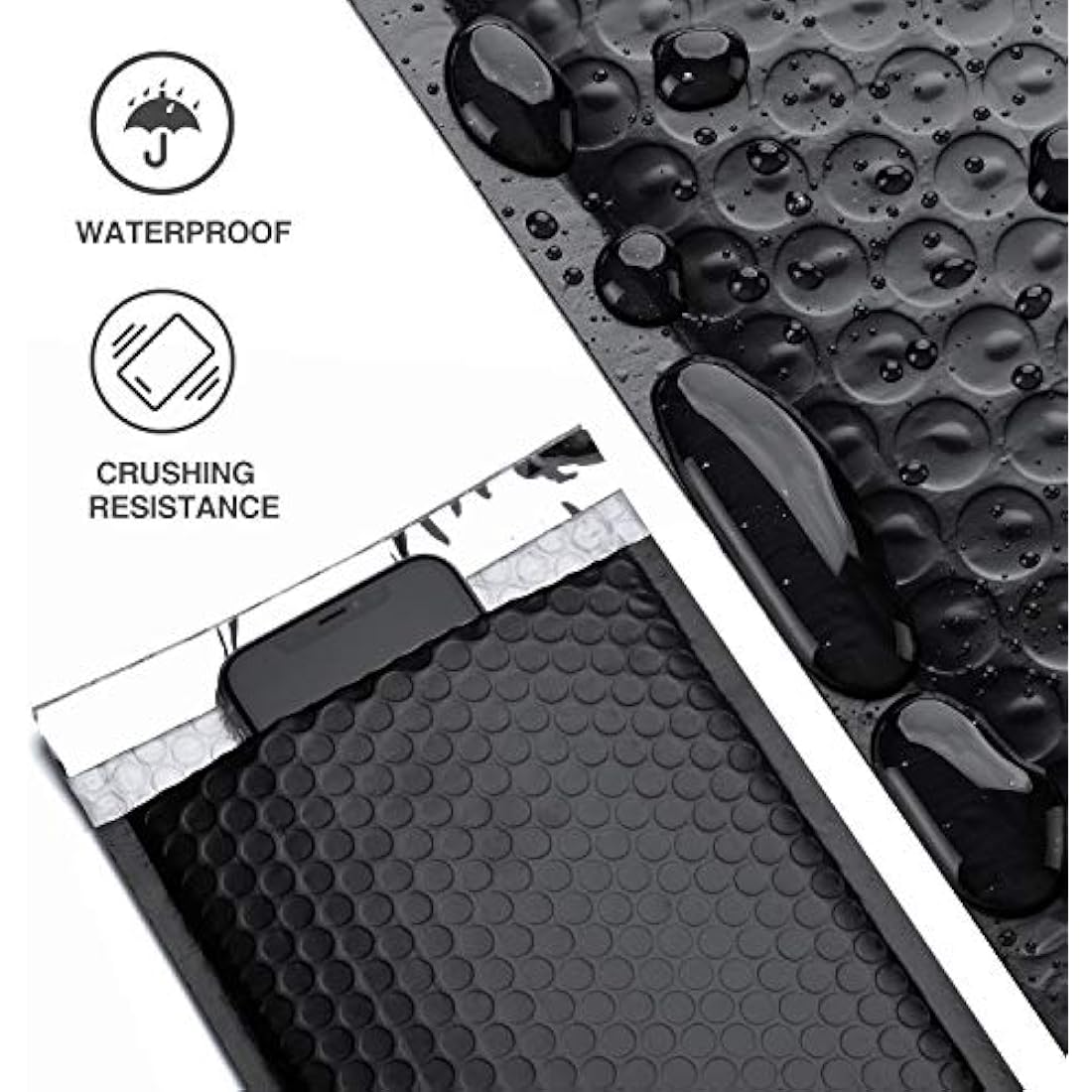 Switory Padded Envelopes A5 Bubble Mailers Packaging Bags 50pcs 6x10In Black Small Envelopes Bubble Envelopes A5 Envelopes Bubble Wrap Envelope Mailer Bags Poly Mailers 15.3cmx22.9cm