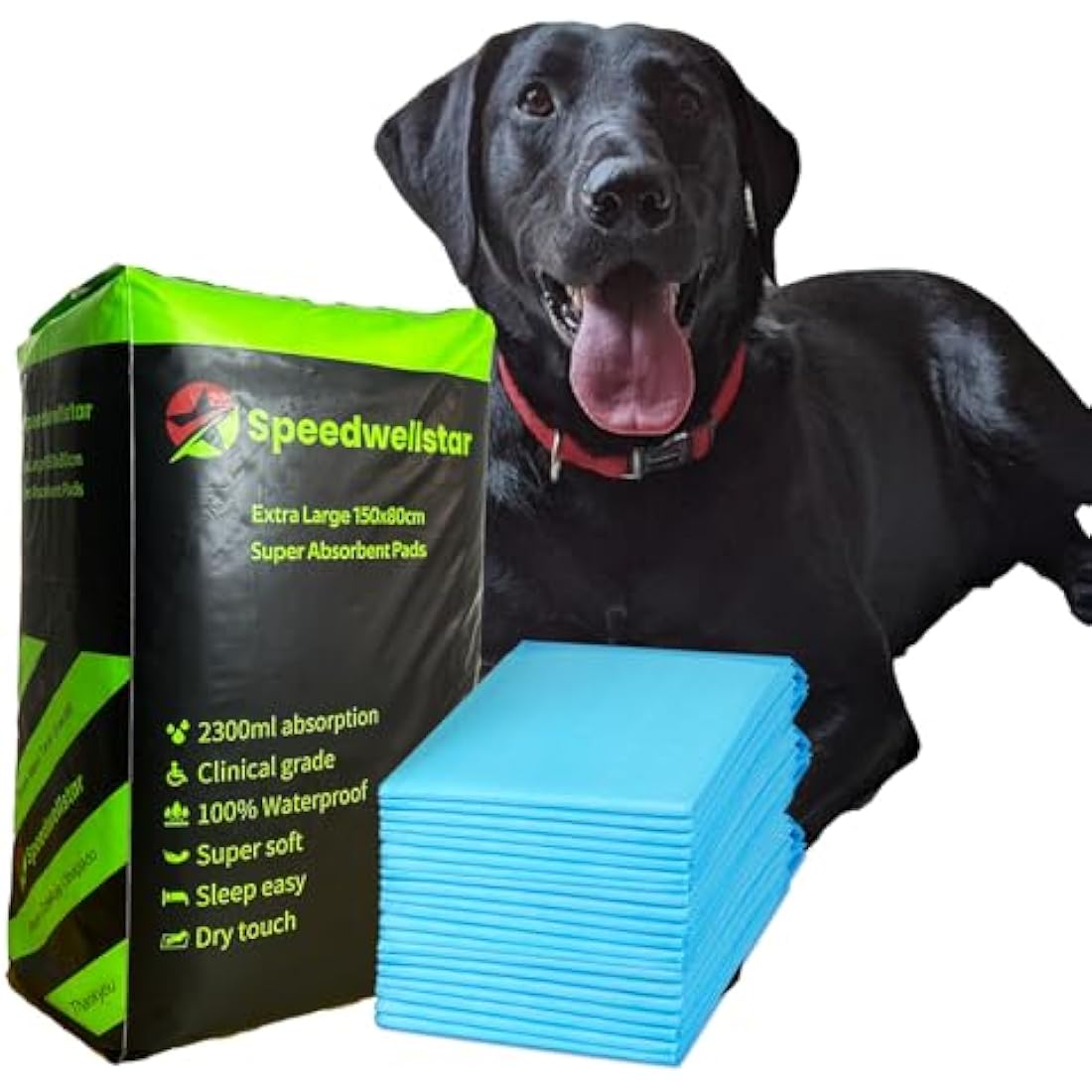 Speedwellstar Extra Large Dog Toilet Training Pads - Super Absorbent Pet Incontinence 150x80cm 2300ml Capacity, Pack of 20