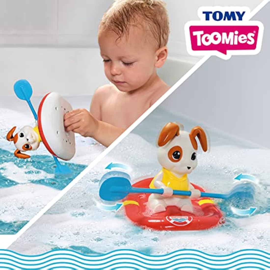 Toomies E73307C Tomy Sea Set Floating Helicopter and Rescue Raft Bundle – Water Spinning Rotor – Pilot Squirter – Baby Bath Toy & Pourer – Suitable from 12 Months