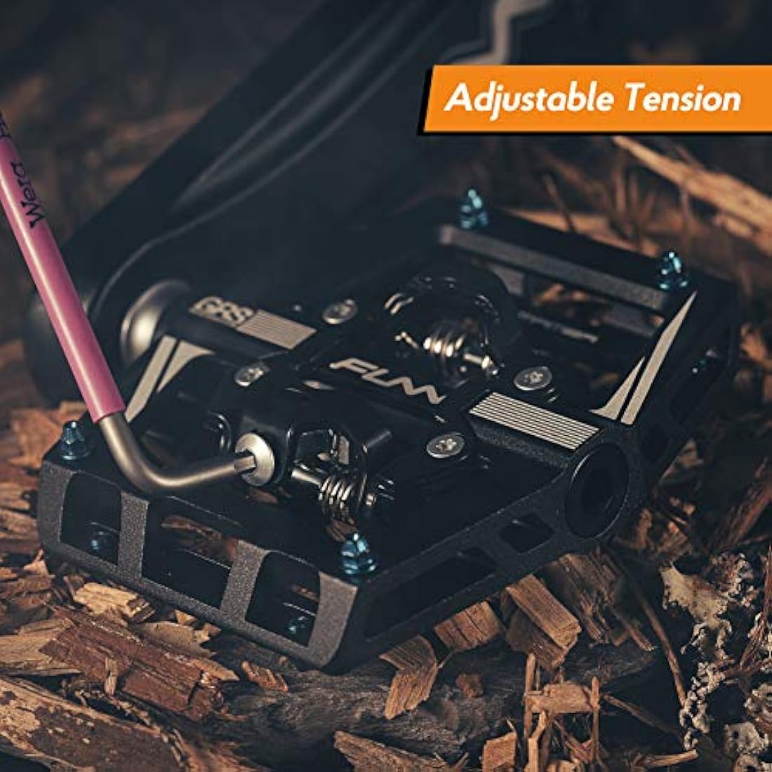 Funn Mamba S MTB Clipless Pedals, Double Sided Clip Compact Platform Mountain Bike Pedals, Compatible with SPD Cleats, 9/16-Inch CrMo Axle Bicycle Pedals for MTB/BMX/Gravel Cycling