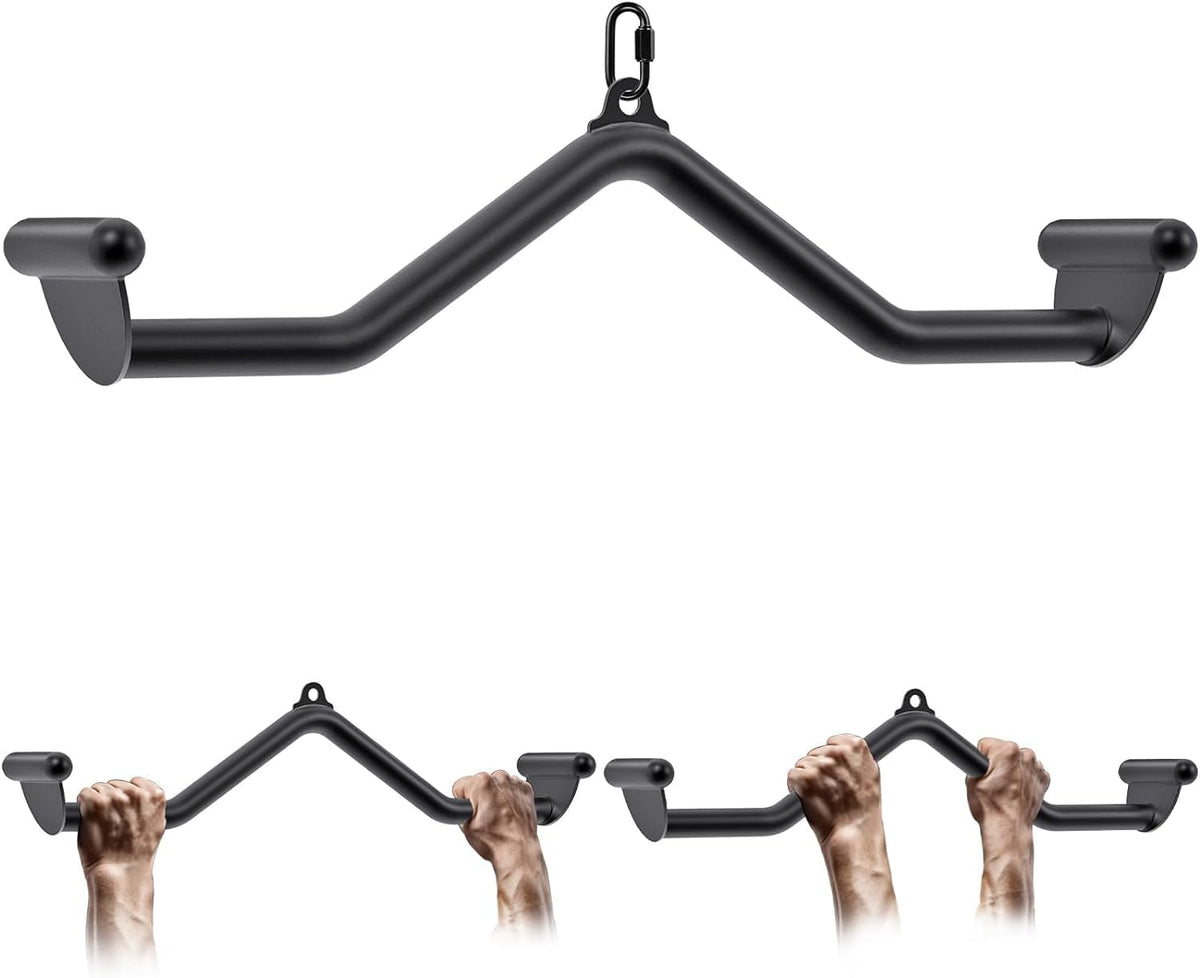 SELEWARE 28" Multi-Grip LAT Pull Down Bar ? Durable Alloy Steel, Ergonomic Grip, Versatile Cable Machine Attachment for Versatile Muscle Training